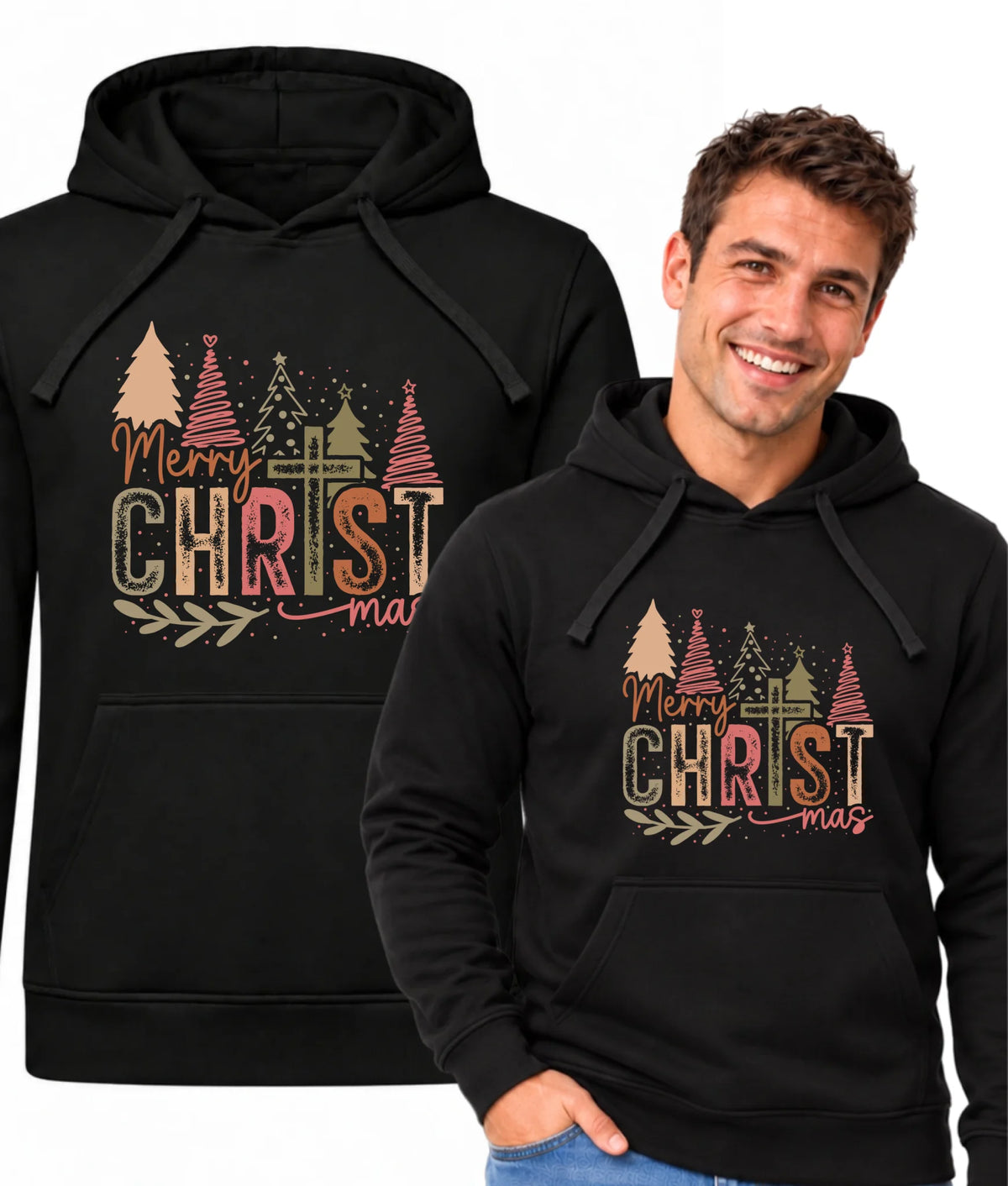 Bluza męska z kapturem świąteczna - Merry Christmas BN01