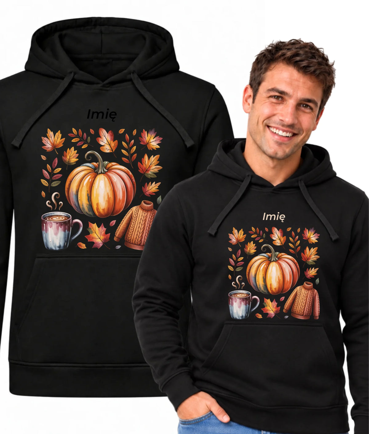 Bluza męska z kapturem jesienna - Złota jesień - personalizowana JS30