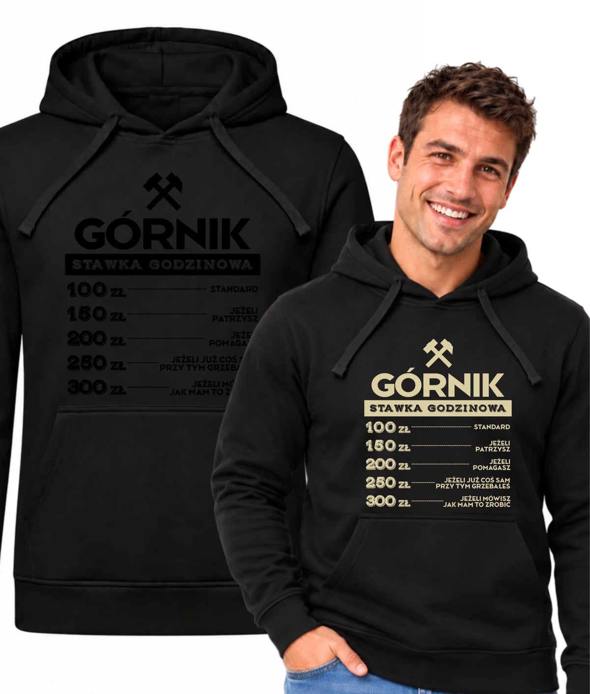 Bluza męska z kapturem dla górnika - Stawka godzinowa