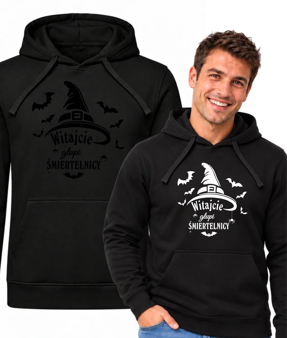 Bluza męska z kapturem na Halloween - Witajcie głupi śmiertelnicy HL23