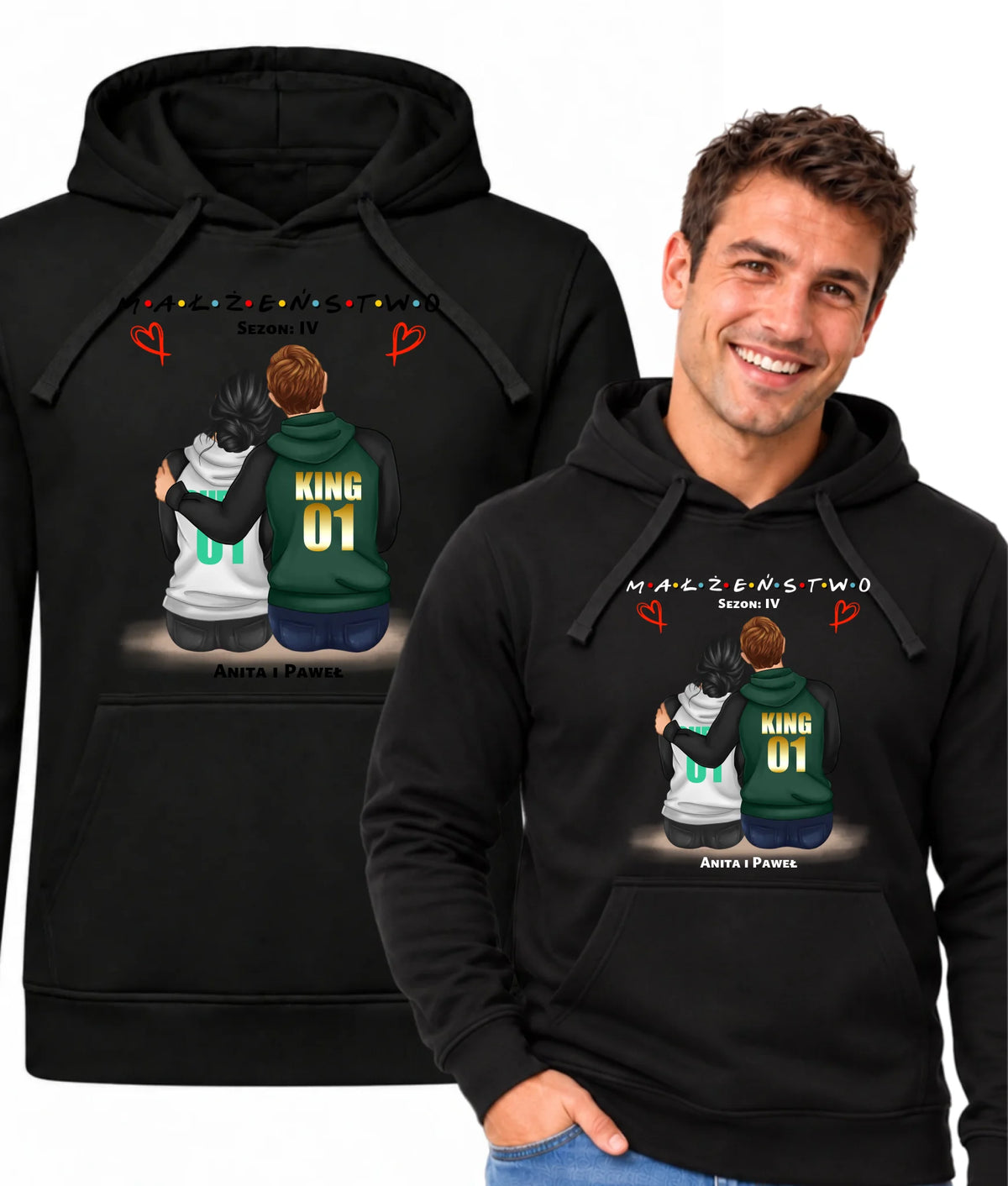 Bluza męska z kapturem dla męża - Małżeństwo Sezon - personalizowana W05