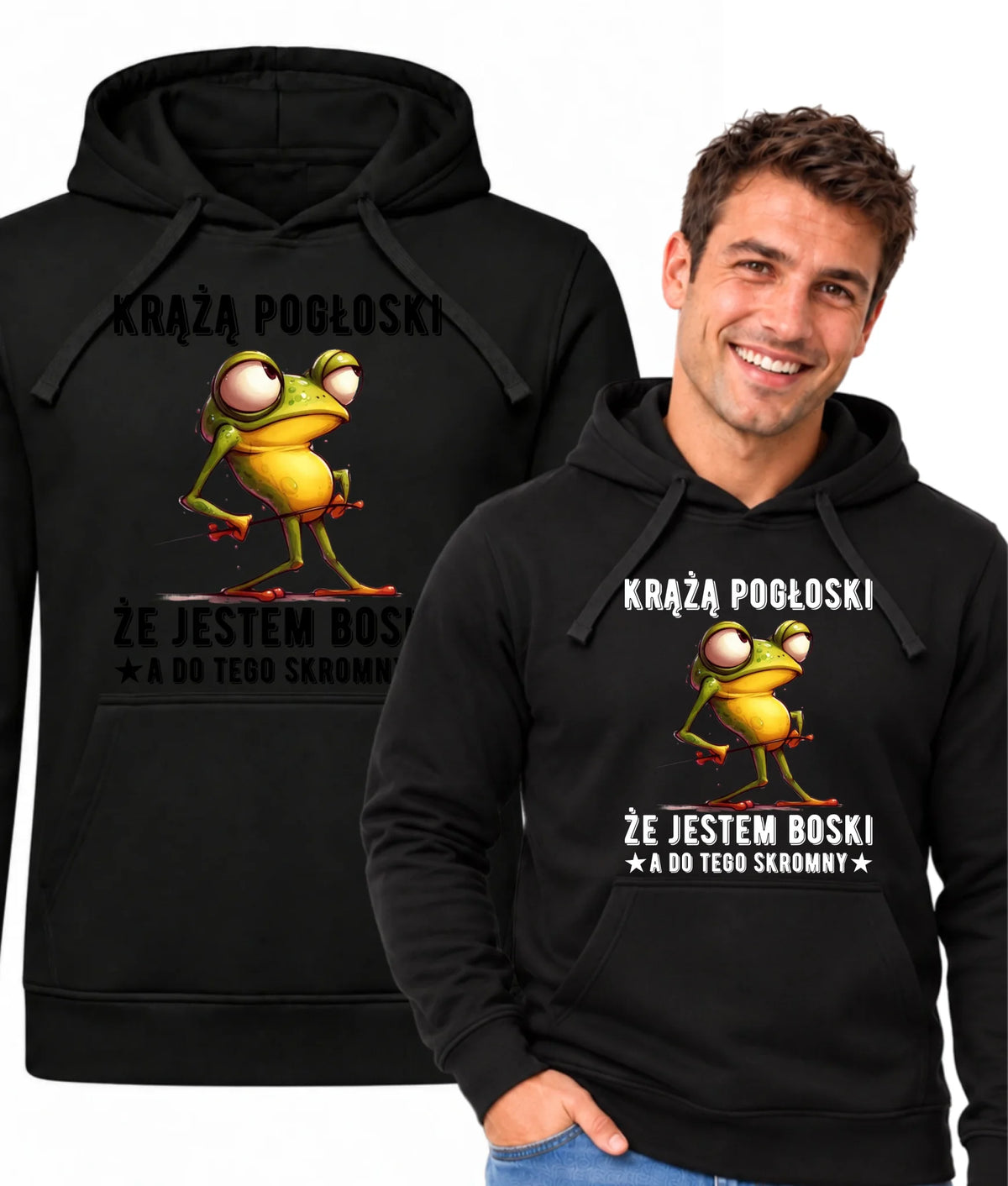 Bluza męska z kapturem - prezent dla chłopaka - Jestem boski DCH15