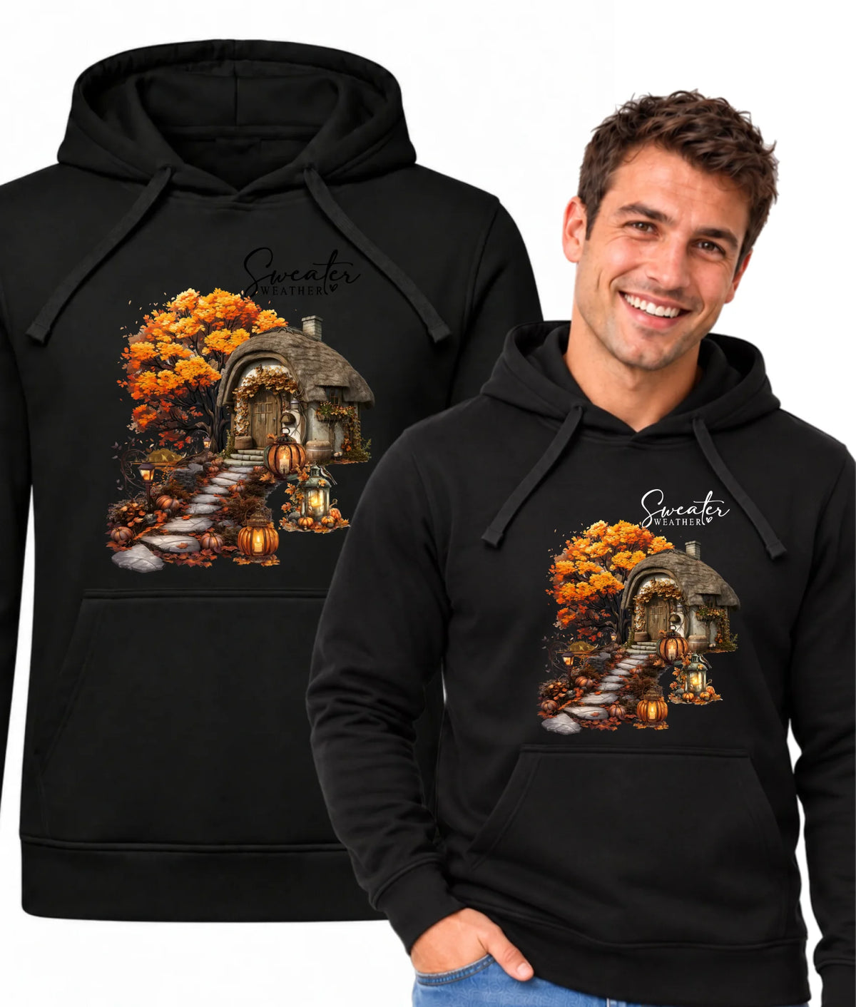 Bluza męska z kapturem jesienna - Sweater weather JS15