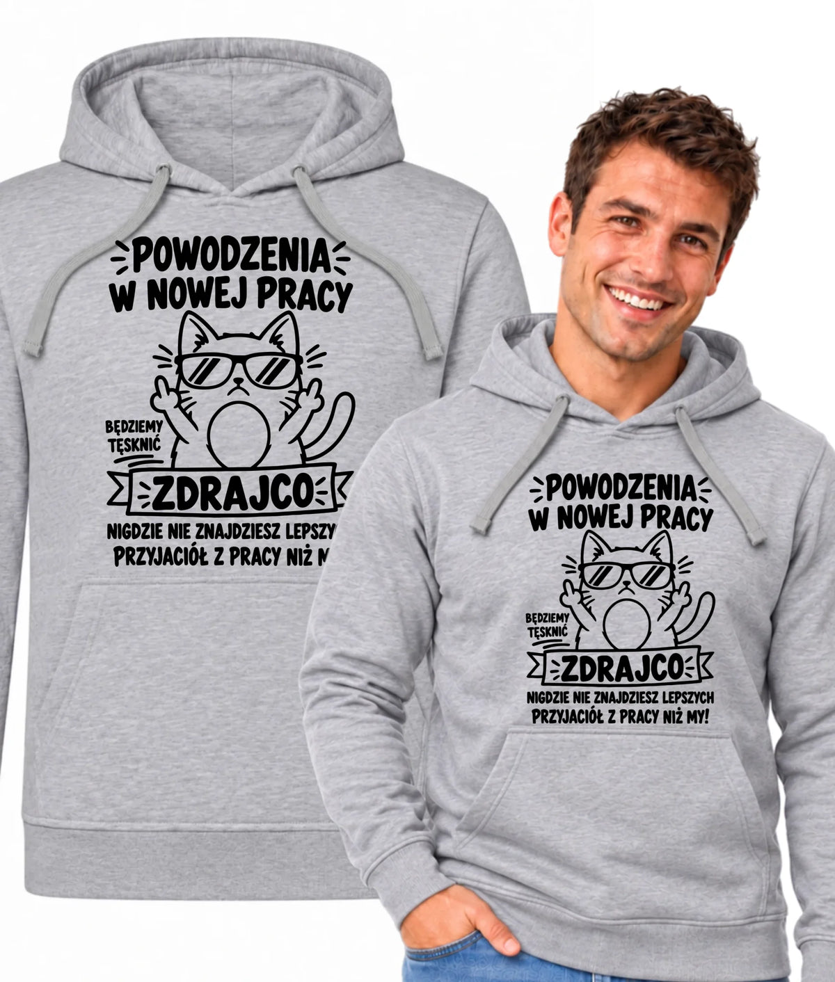 Bluza męska z kapturem na odejście z pracy - Powodzenia w nowej pracy, zdrajco!