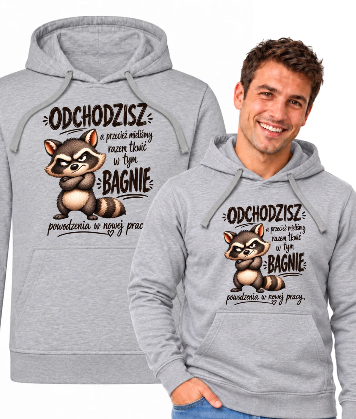 Bluza męska z kapturem na odejście z pracy - Razem w tym bagnie