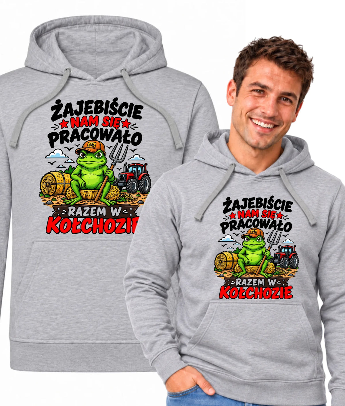 Bluza męska z kapturem na odejście z pracy - Razem w kołchozie