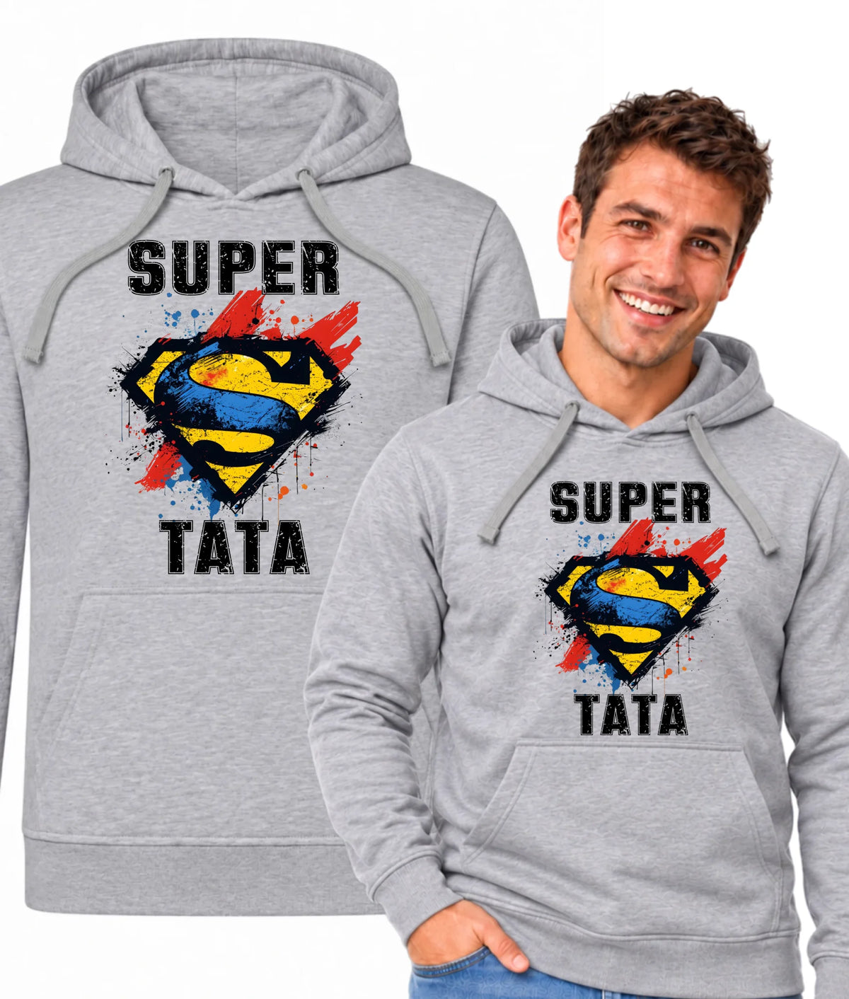 Bluza z kapturem dla taty - Super Tata superbohater DT07