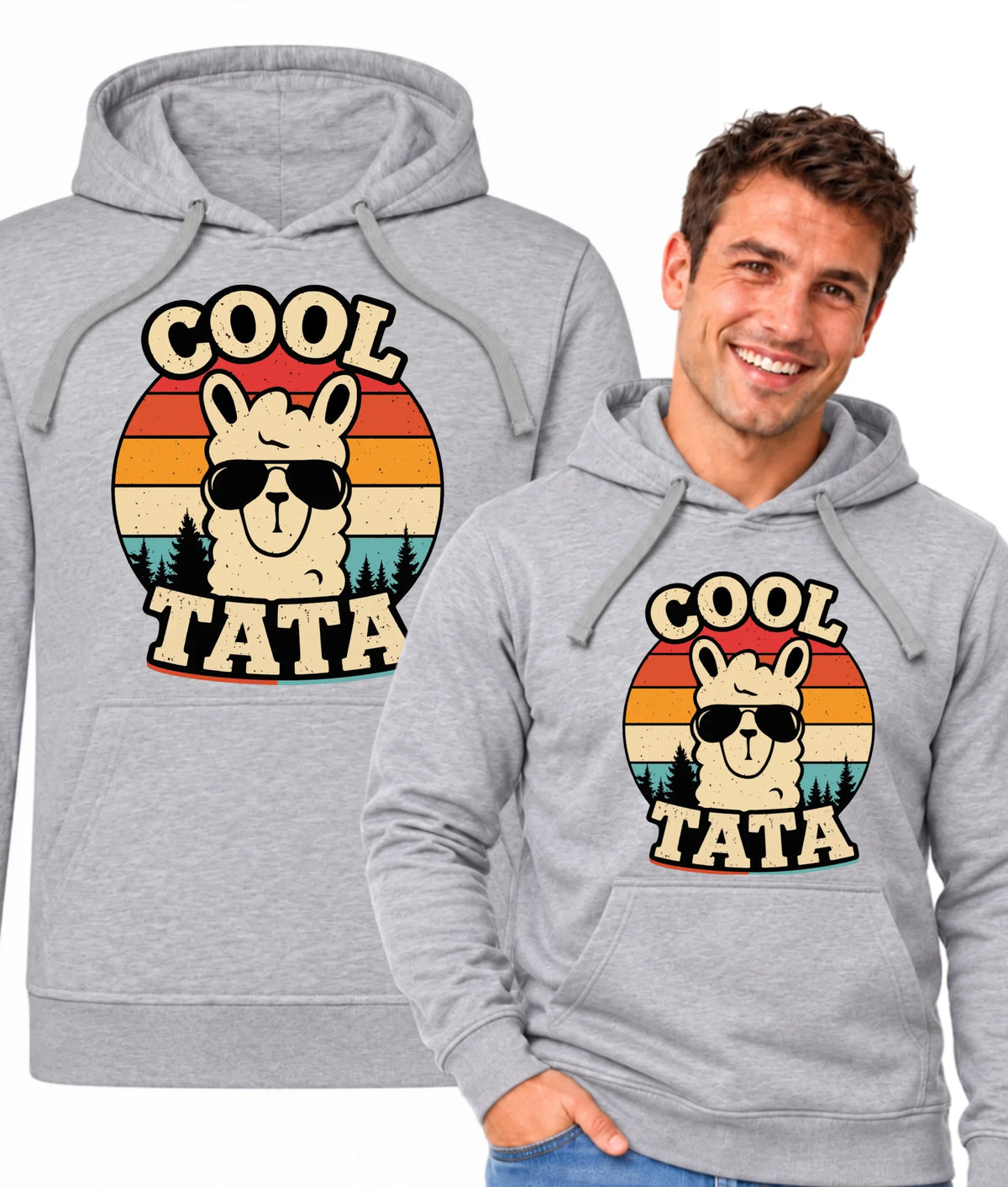 Bluza z kapturem dla taty - Lama w okularach Cool tata DT04