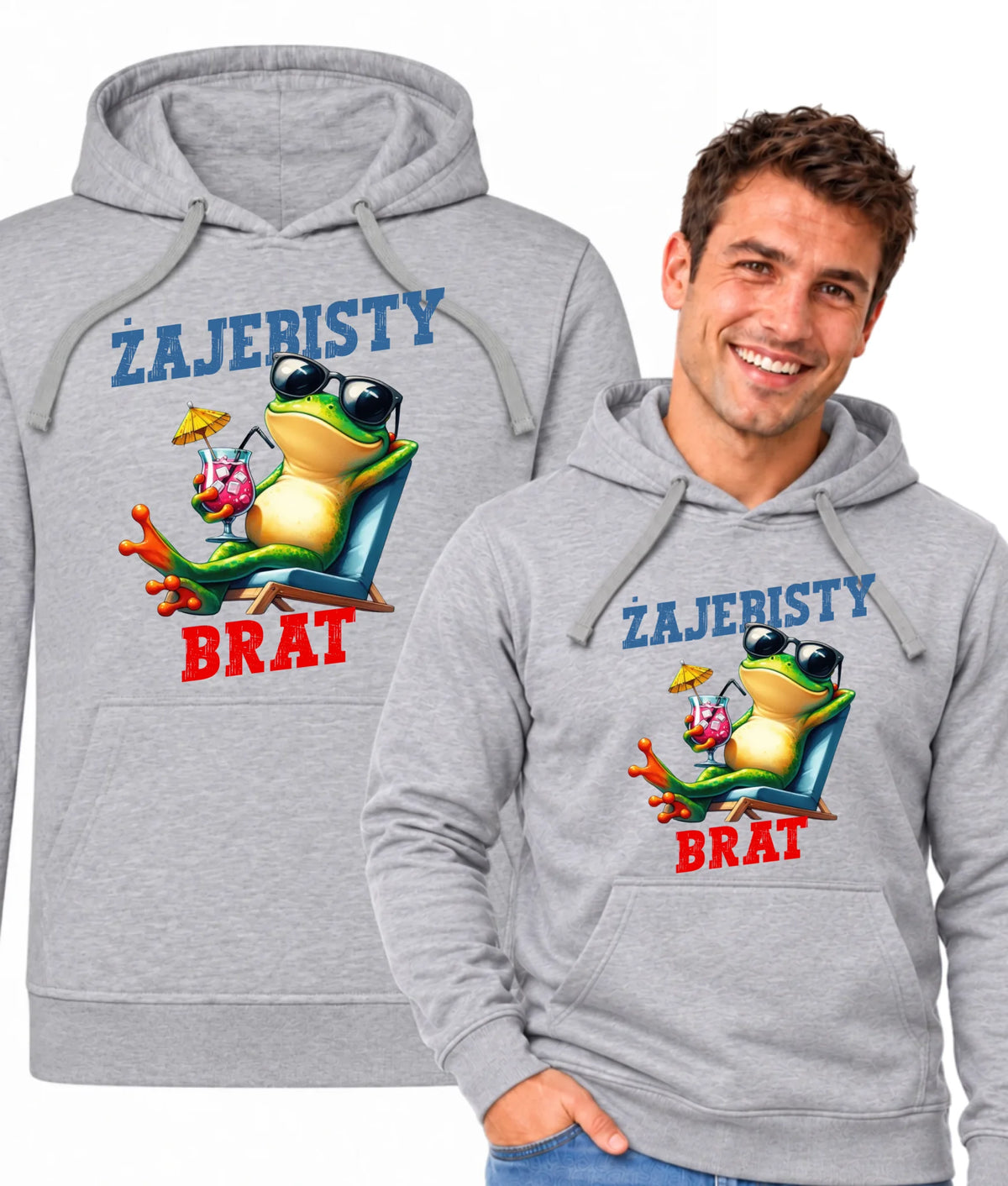 Bluza męska z kapturem dla brata - Żajebisty Brat DB01