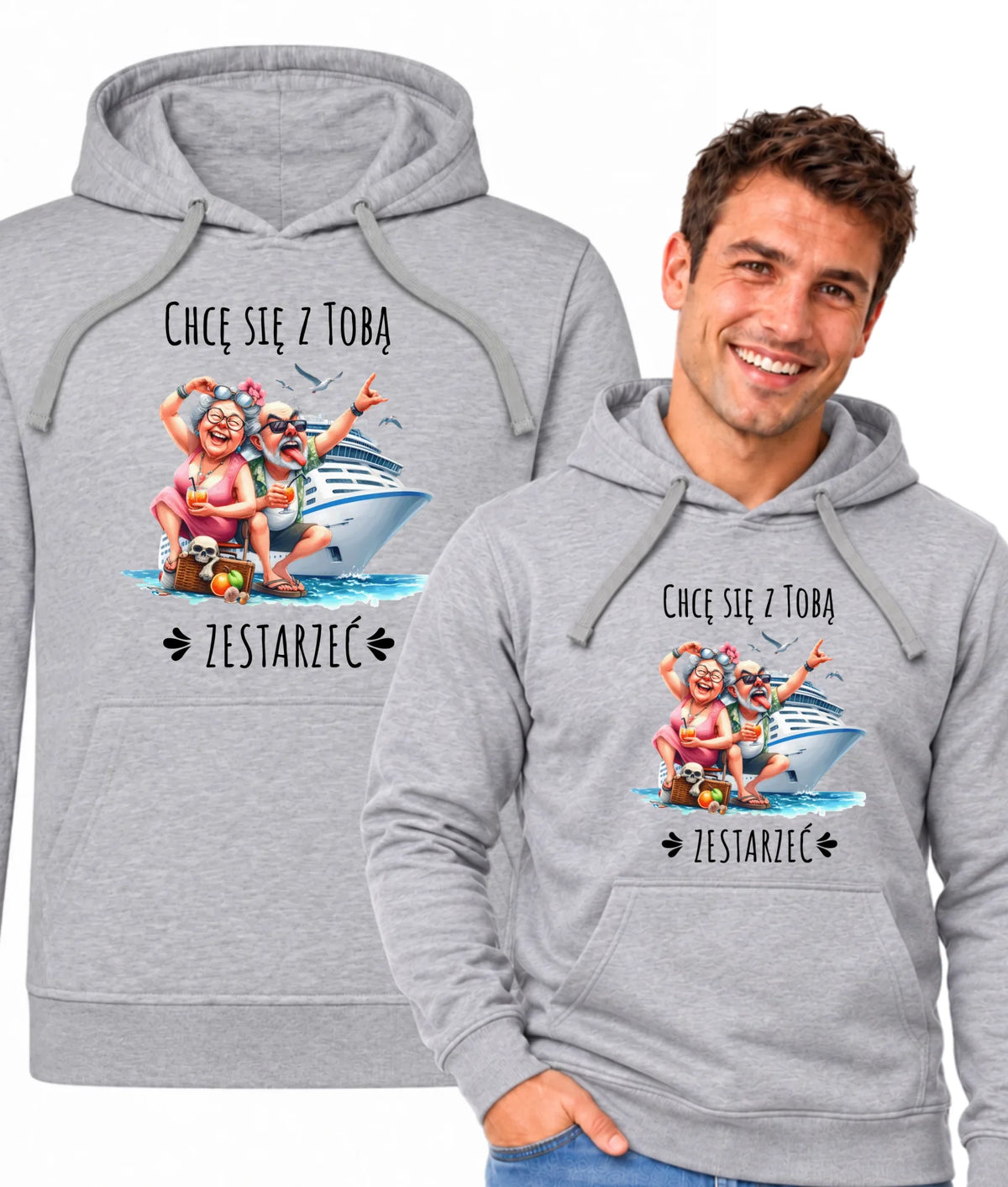 Bluza męska z kapturem - Chcę się z Tobą zestarzeć W80