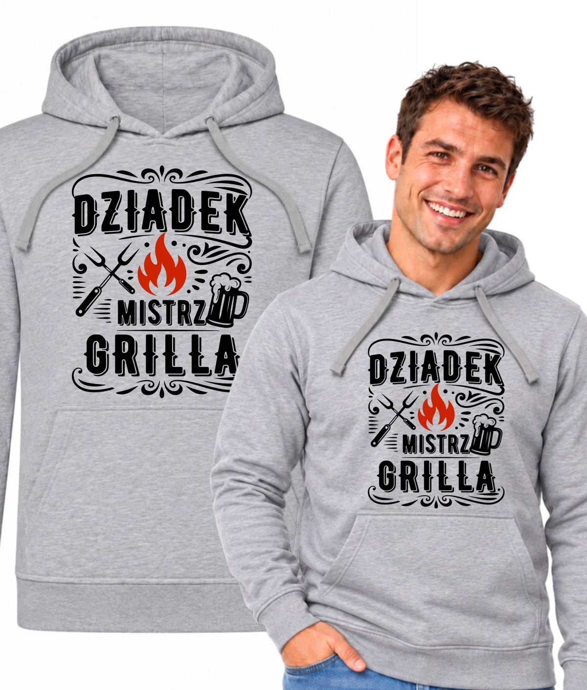 Bluza z kapturem dla dziadka - Dziadek mistrz grilla D33