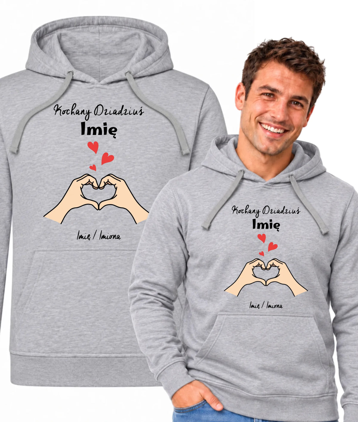 Bluza z kapturem dla dziadka - Kochany Dziadek podpis - personalizowana D13