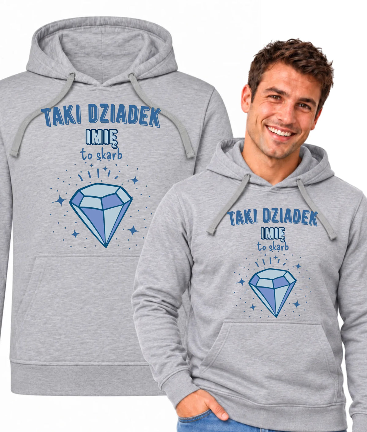 Bluza z kapturem dla dziadka - Taki Dziadek to skarb - personalizowana D06