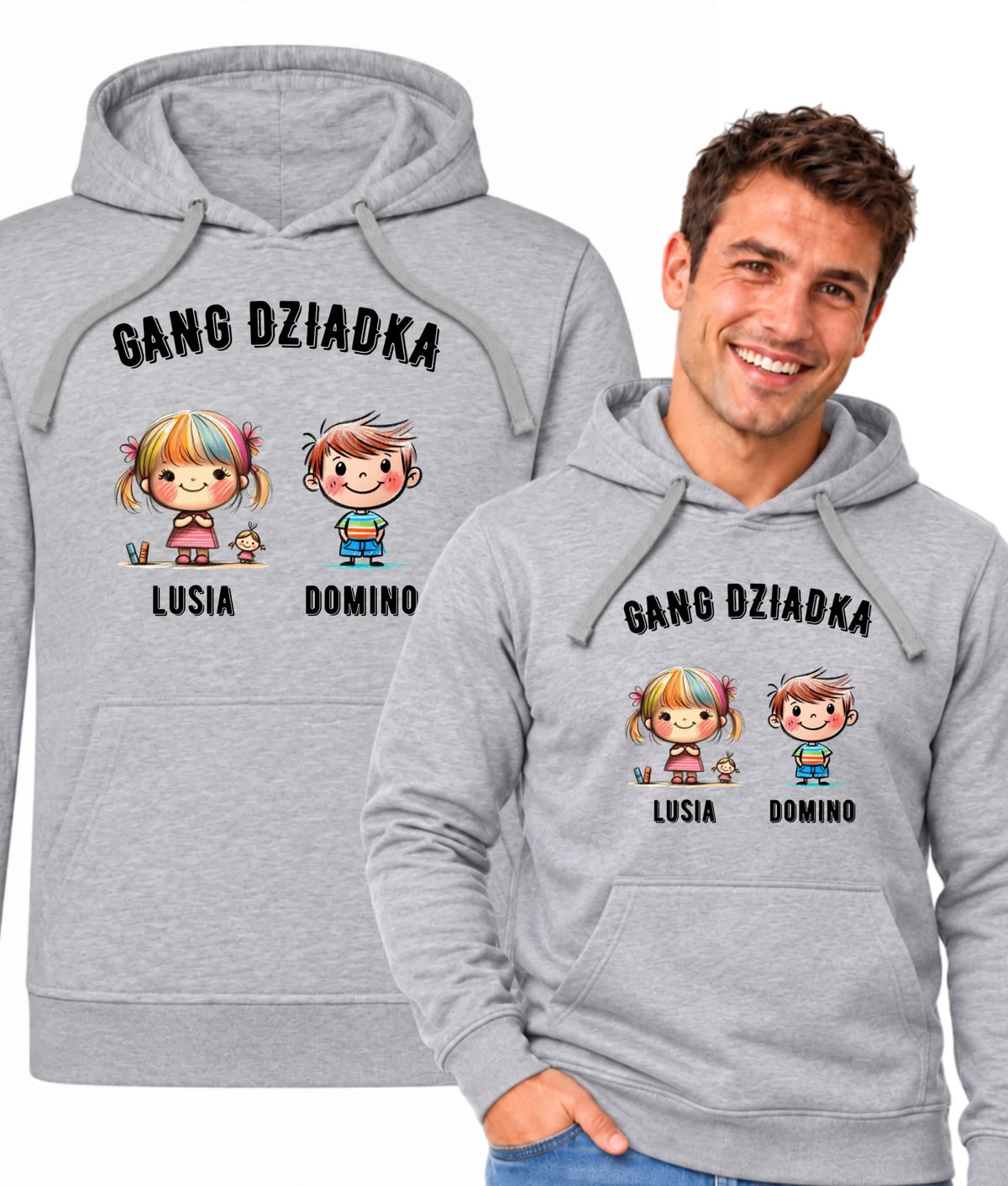 Bluza z kapturem dla dziadka - Gang Dziadka imiona wnuków 2-6 - personalizowana D18