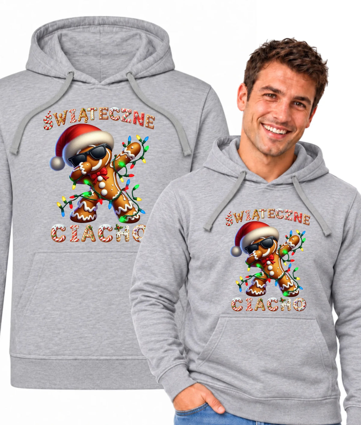 Bluza męska z kapturem świąteczna - Świąteczne Ciacho BN25