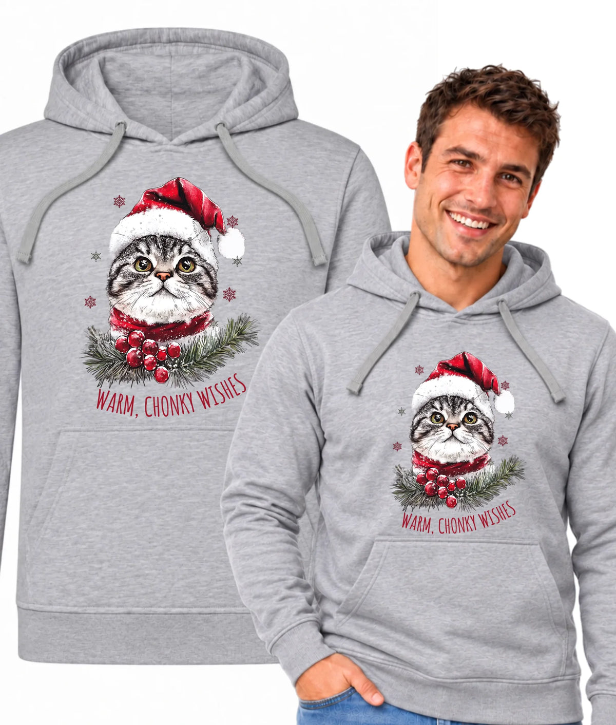 Bluza męska z kapturem świąteczna - Warm, Chonky Wishes BN36