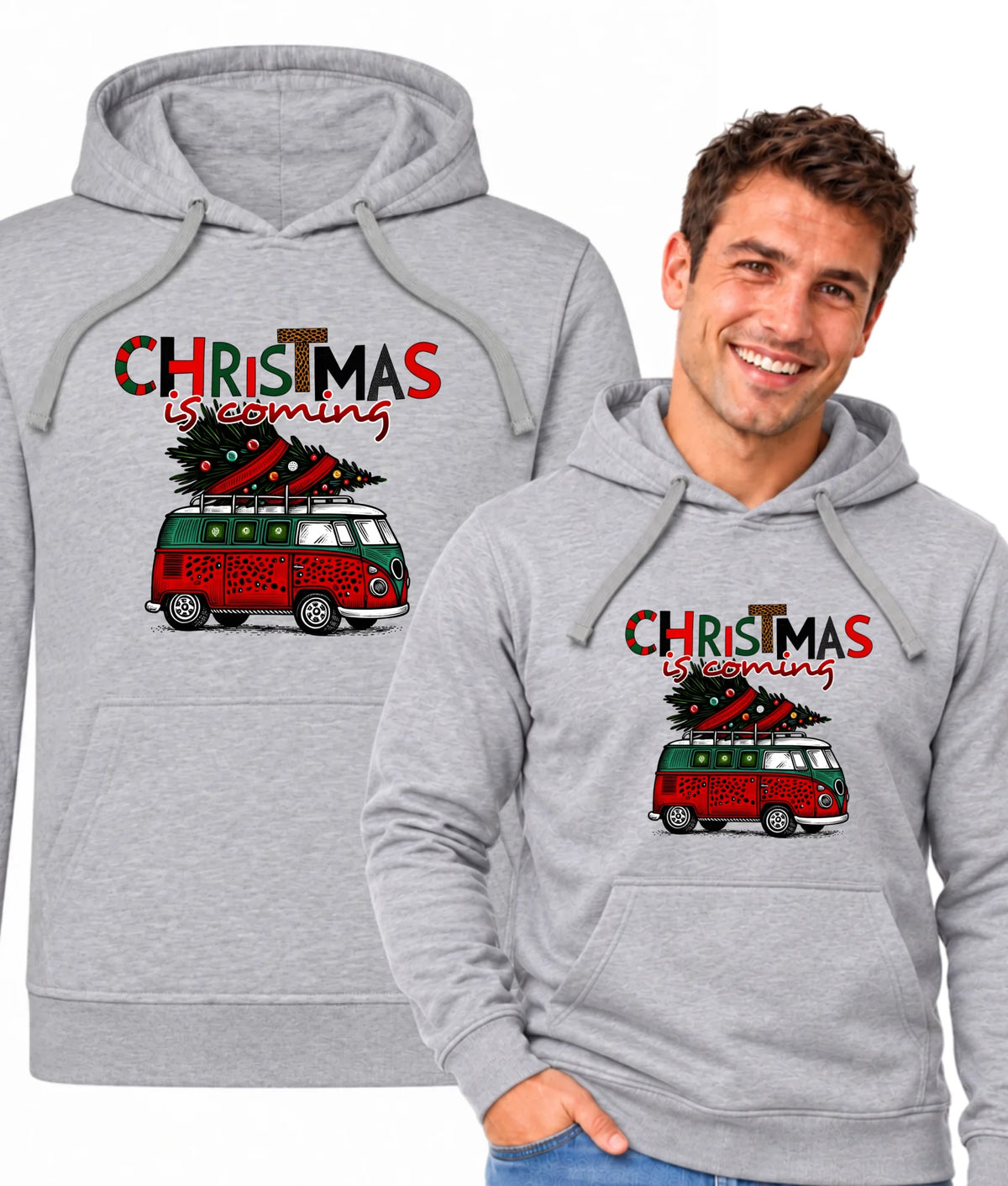 Bluza męska z kapturem świąteczna - Kamper Christmas is coming BN42
