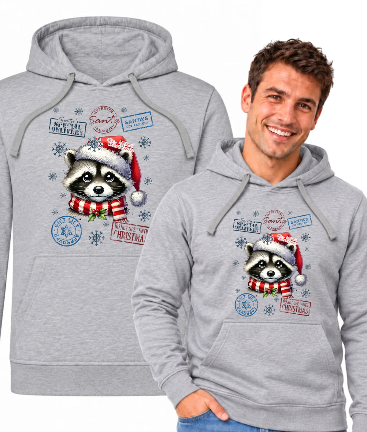 Bluza męska z kapturem świąteczna - Szop - Przesyłka od Mikołaja BN104