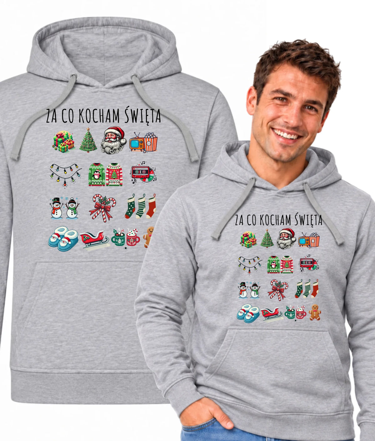 Bluza męska z kapturem świąteczna - Za co kocham święta BN130