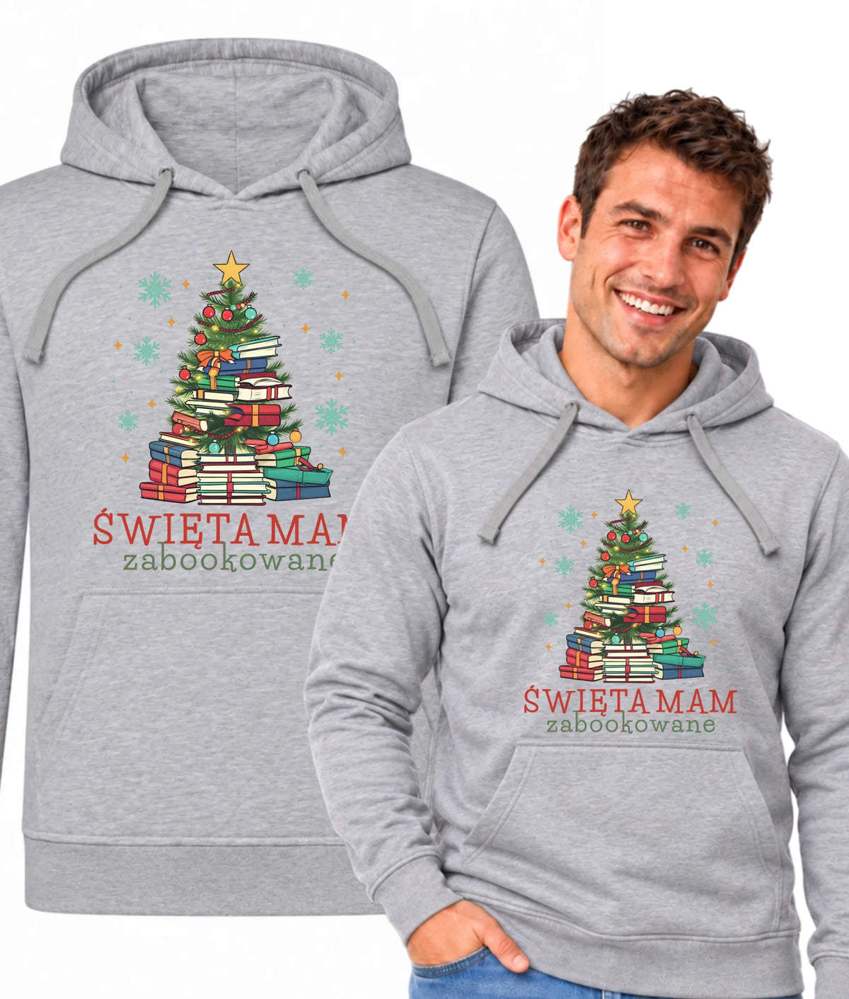 Bluza męska z kapturem świąteczna - Święta mam zabookowane BN05