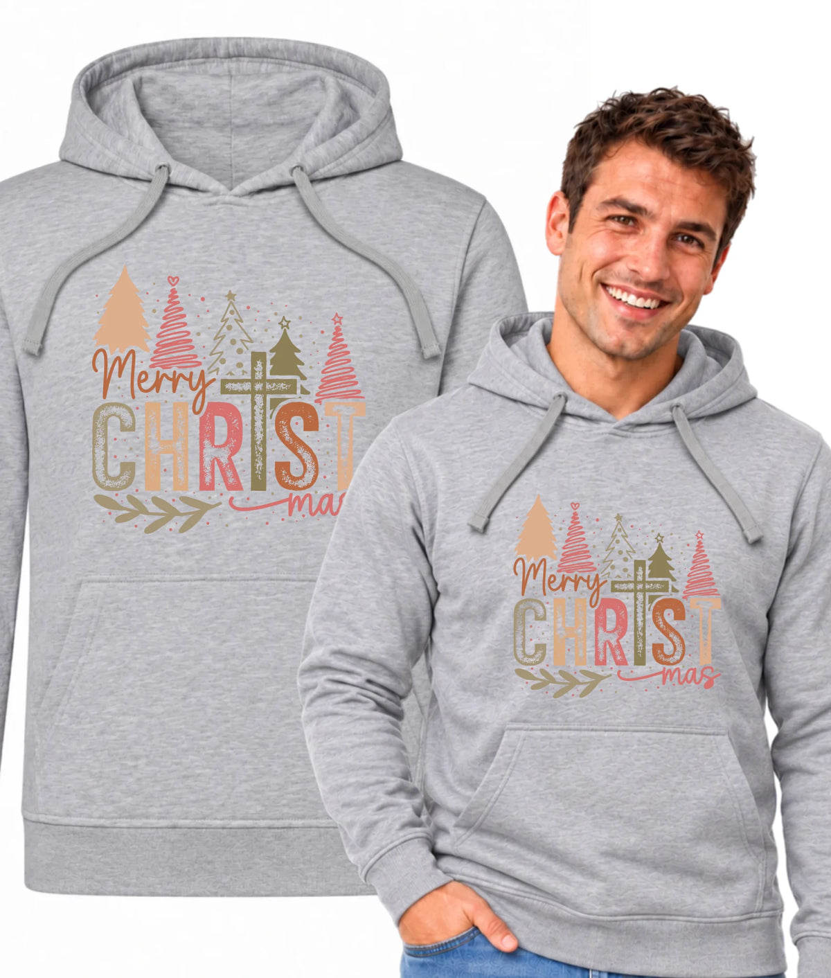 Bluza męska z kapturem świąteczna - Merry Christmas BN01