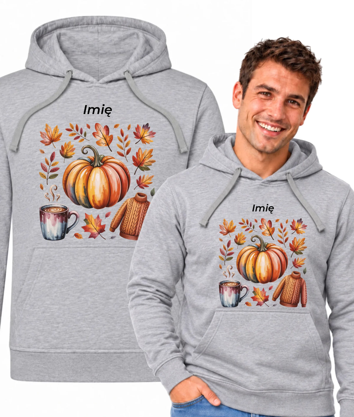 Bluza męska z kapturem jesienna - Złota jesień - personalizowana JS30