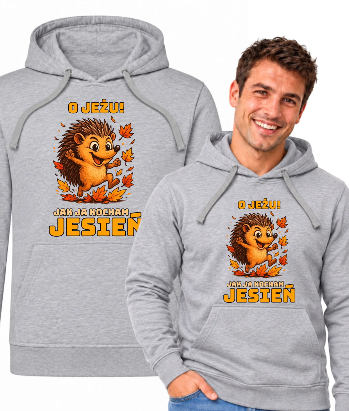 Bluza męska z kapturem jesienna - O JEŻU! Jak ja kocham jesień JS31