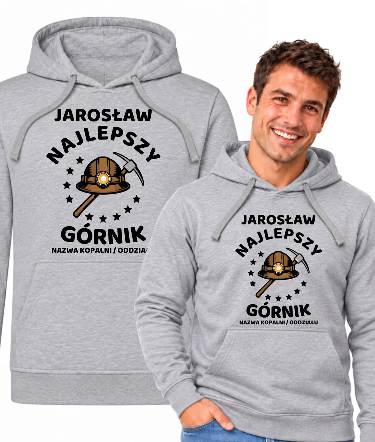 Bluza męska z kapturem i imieniem dla górnika - Najlepszy Górnik