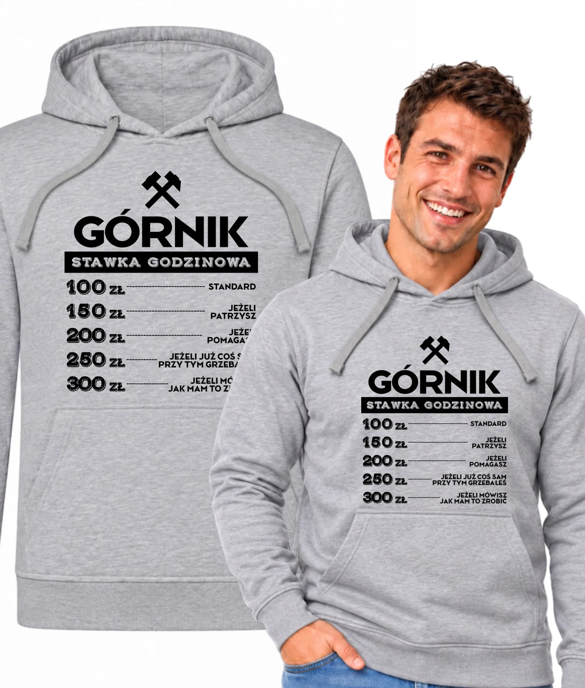 Bluza męska z kapturem dla górnika - Stawka godzinowa