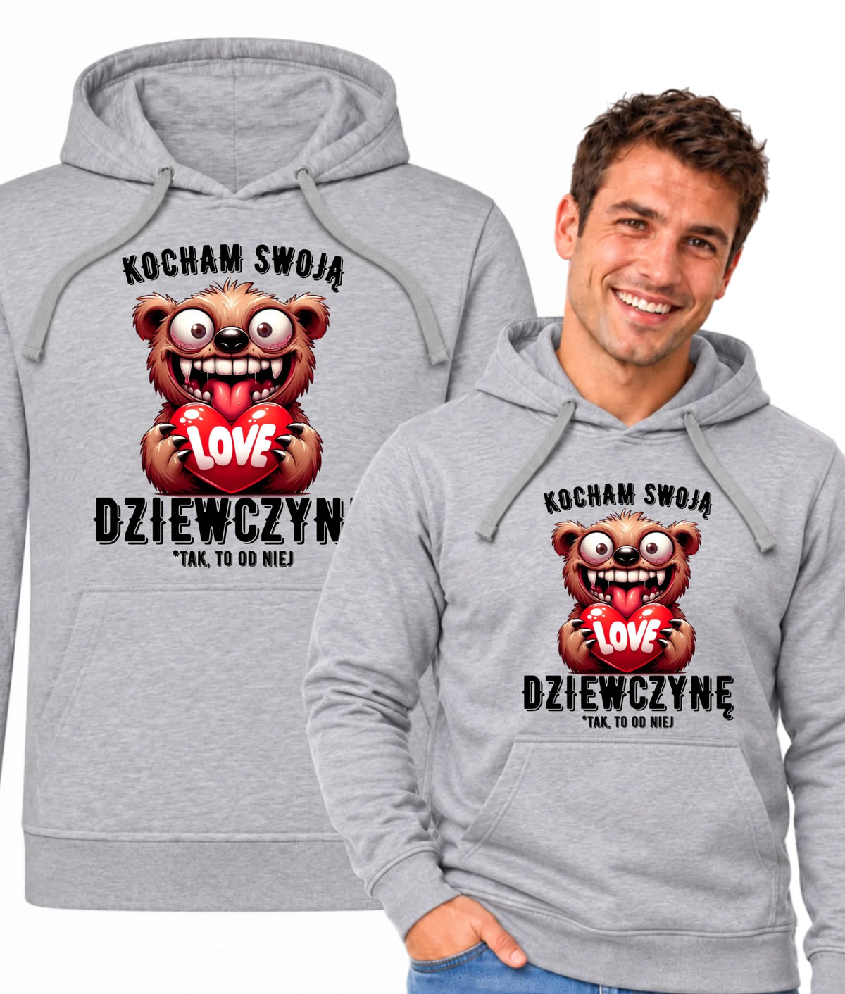 Bluza męska z kapturem dla chłopaka - Kocham swoją dziewczynę W30