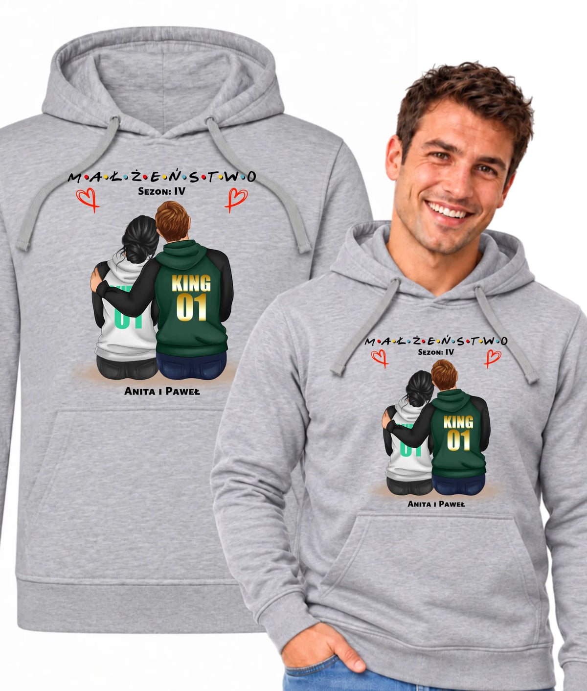 Bluza męska z kapturem dla męża - Małżeństwo Sezon - personalizowana W05