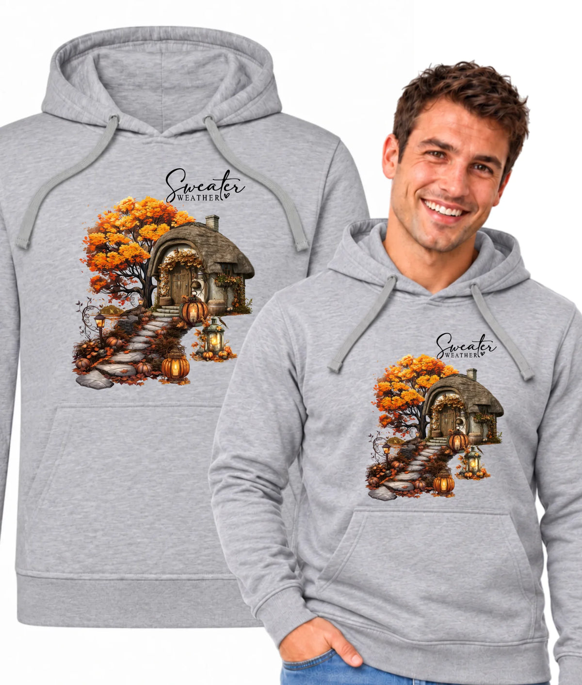 Bluza męska z kapturem jesienna - Sweater weather JS15