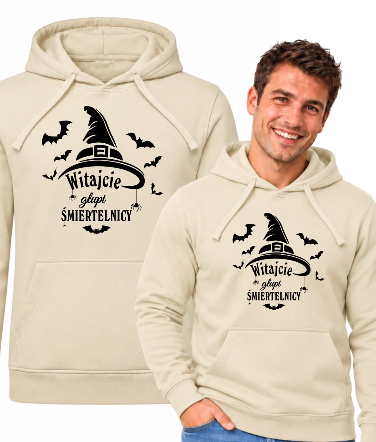 Bluza męska z kapturem na Halloween - Witajcie głupi śmiertelnicy HL23