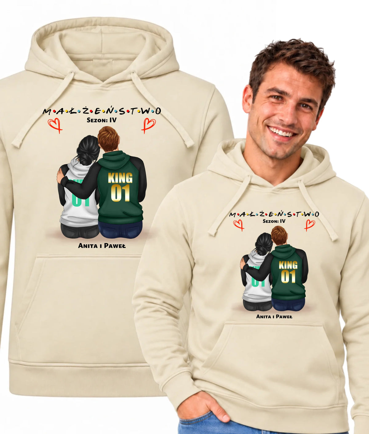 Bluza męska z kapturem dla męża - Małżeństwo Sezon - personalizowana W05