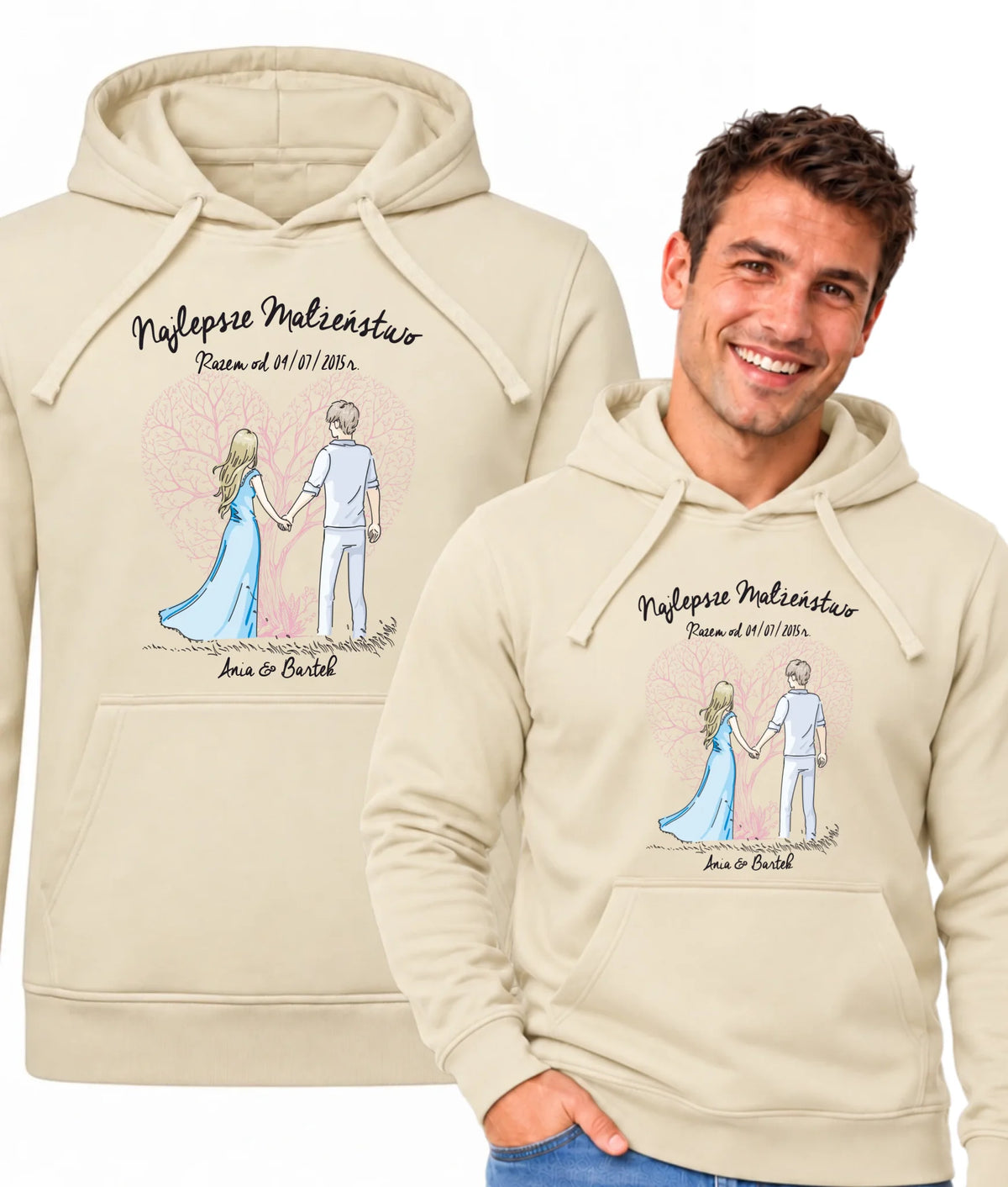 Bluza męska z kapturem dla męża - Najlepsze małżeństwo - personalizowana W03