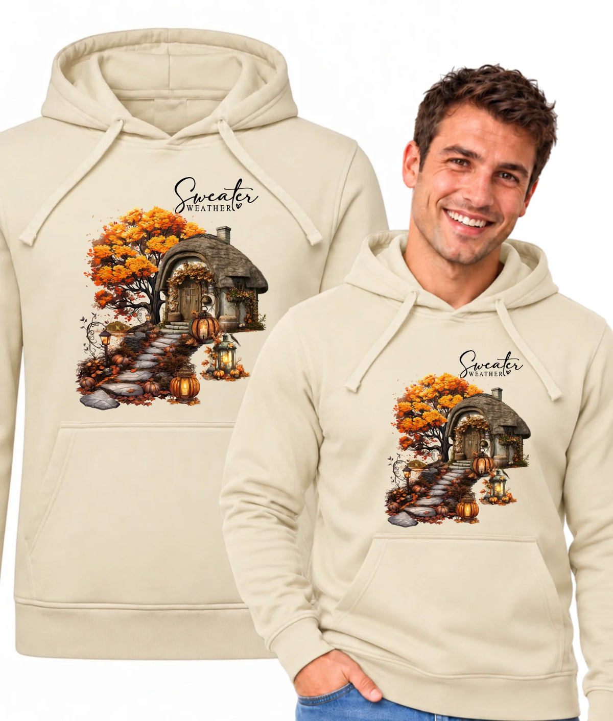 Bluza męska z kapturem jesienna - Sweater weather JS15