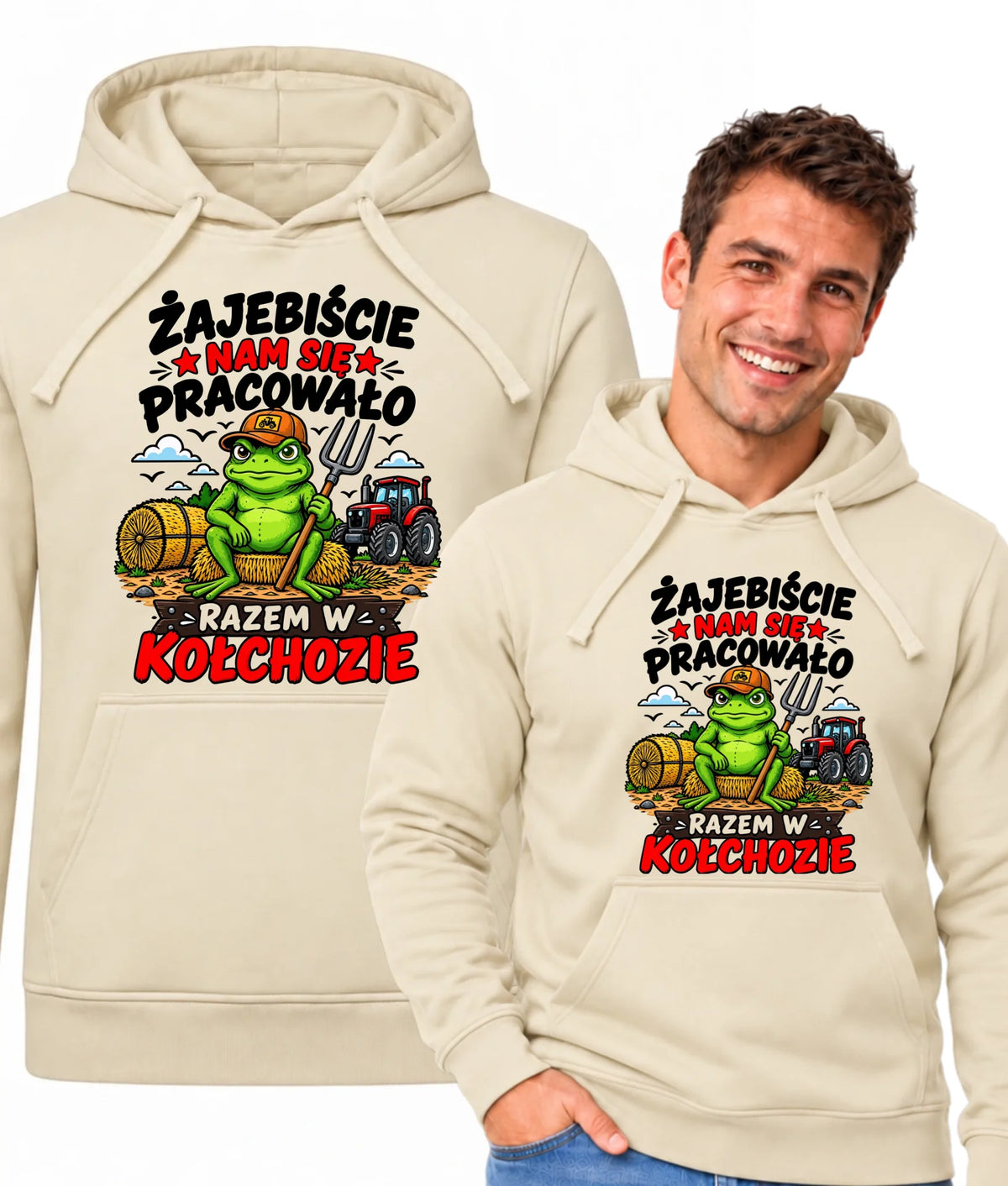 Bluza męska z kapturem na odejście z pracy - Razem w kołchozie