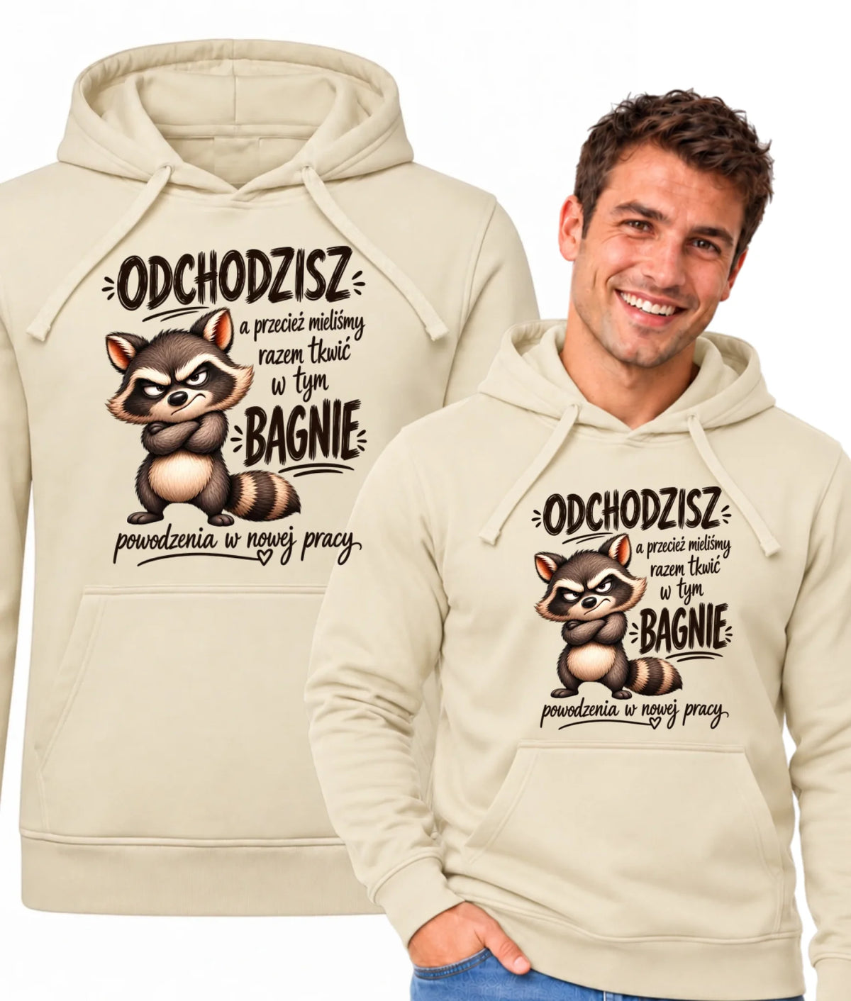 Bluza męska z kapturem na odejście z pracy - Razem w tym bagnie