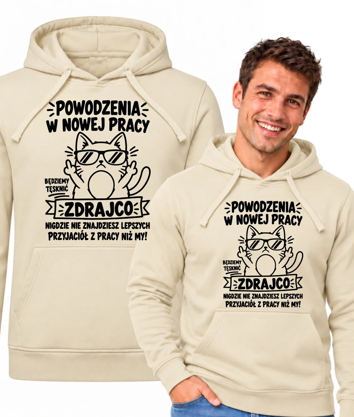 Bluza męska z kapturem na odejście z pracy - Powodzenia w nowej pracy, zdrajco!