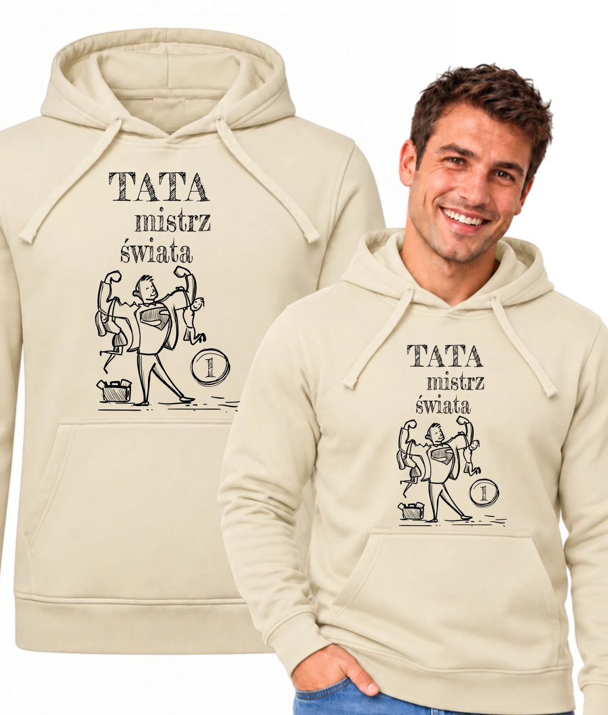 Bluza z kapturem dla taty - Tata Mistrz Świata DT36