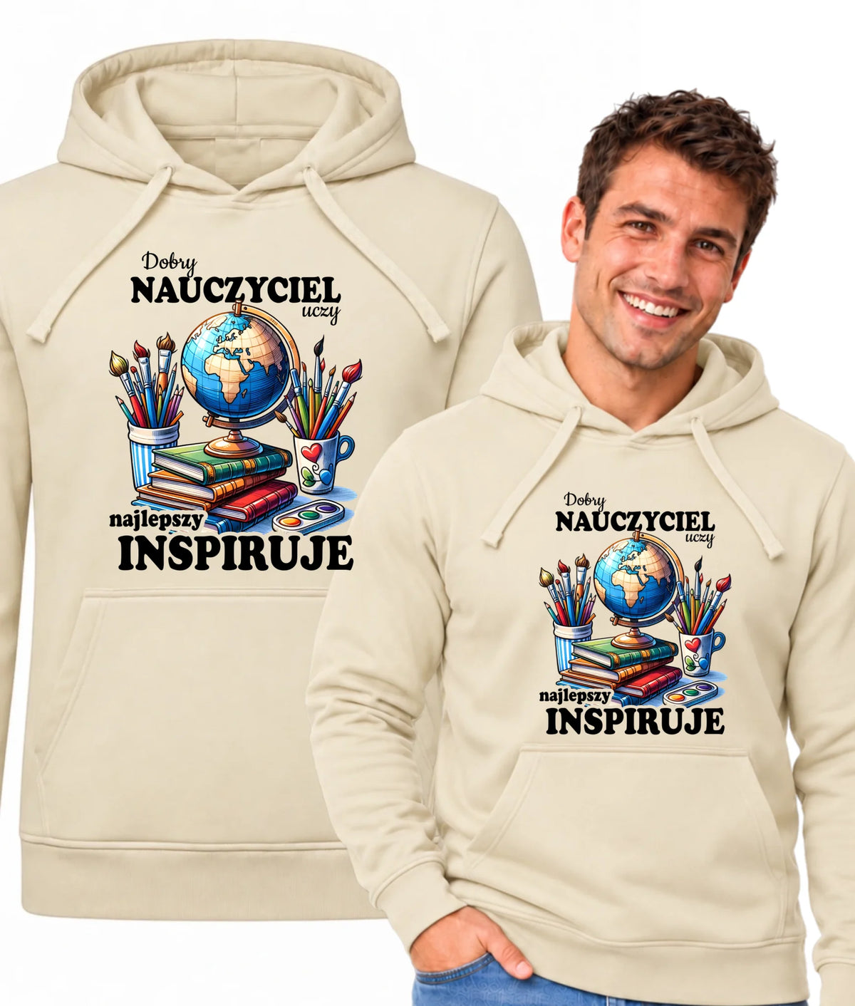 Bluza z kapturem dla nauczyciela - Dobry nauczyciel uczy najlepszy inspiruje N72