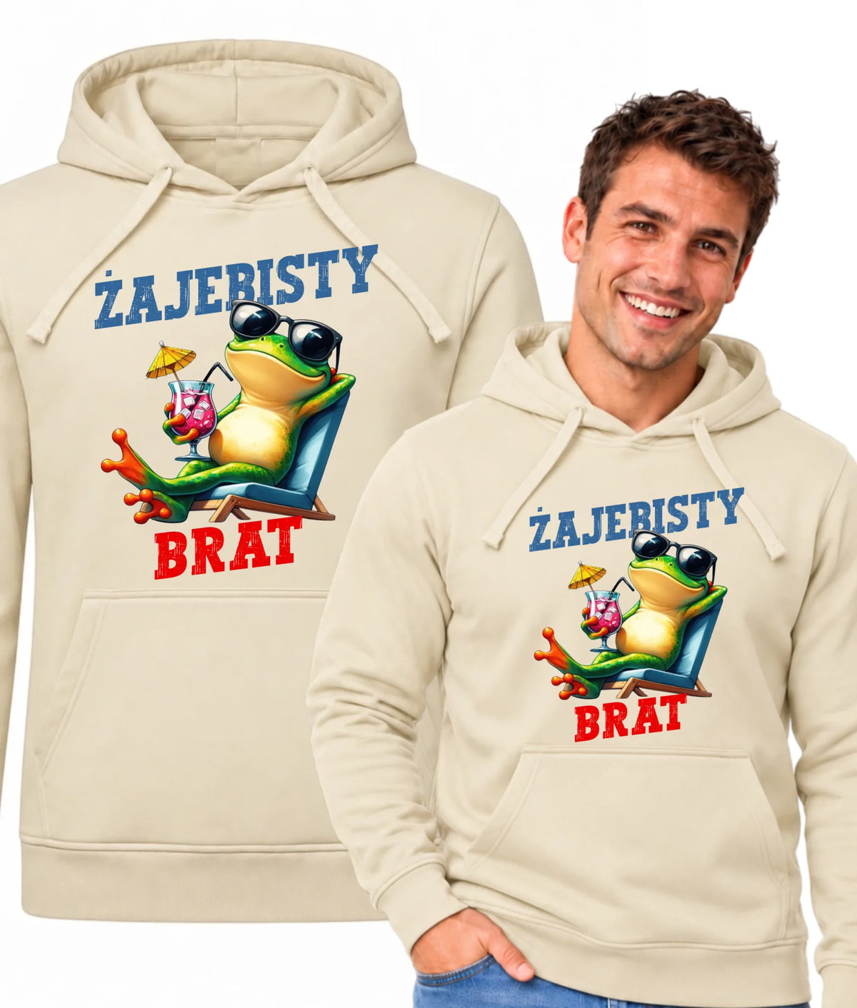 Bluza męska z kapturem dla brata - Żajebisty Brat DB01