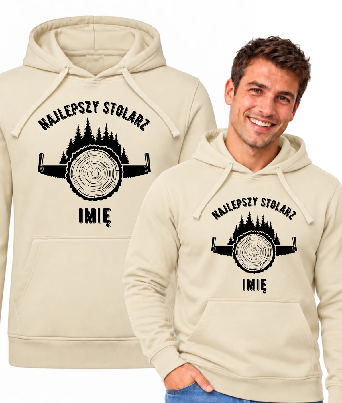 Bluza męska z kapturem dla stolarza - Najlepszy stolarz - personalizowana ZS01