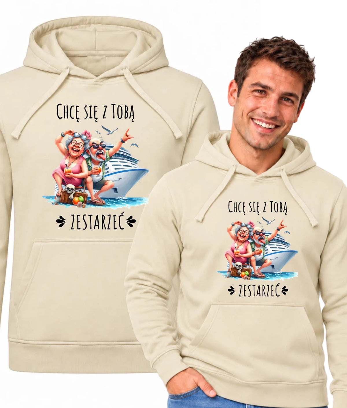 Bluza męska z kapturem - Chcę się z Tobą zestarzeć W80