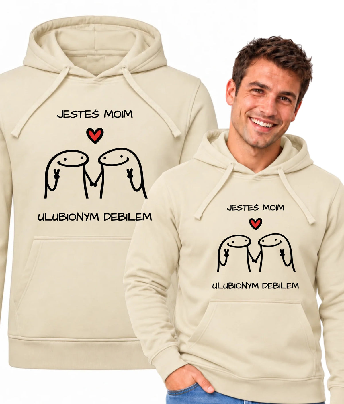 Bluza męska z kapturem - Jesteś moim ulubionym debilem W78