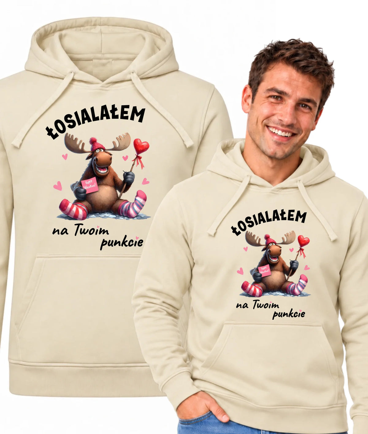 Bluza męska z kapturem - Łosialałem na Twoim punkcie W66