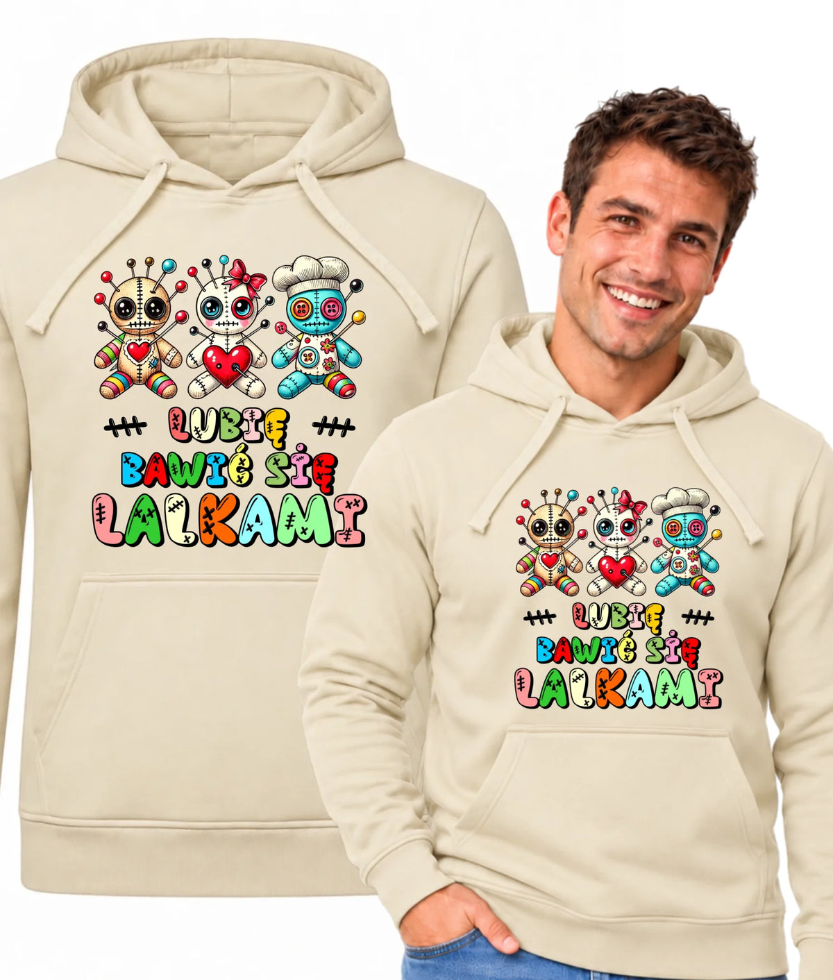 Bluza męska z kapturem - Voodoo Lubię bawić się lalkami W52