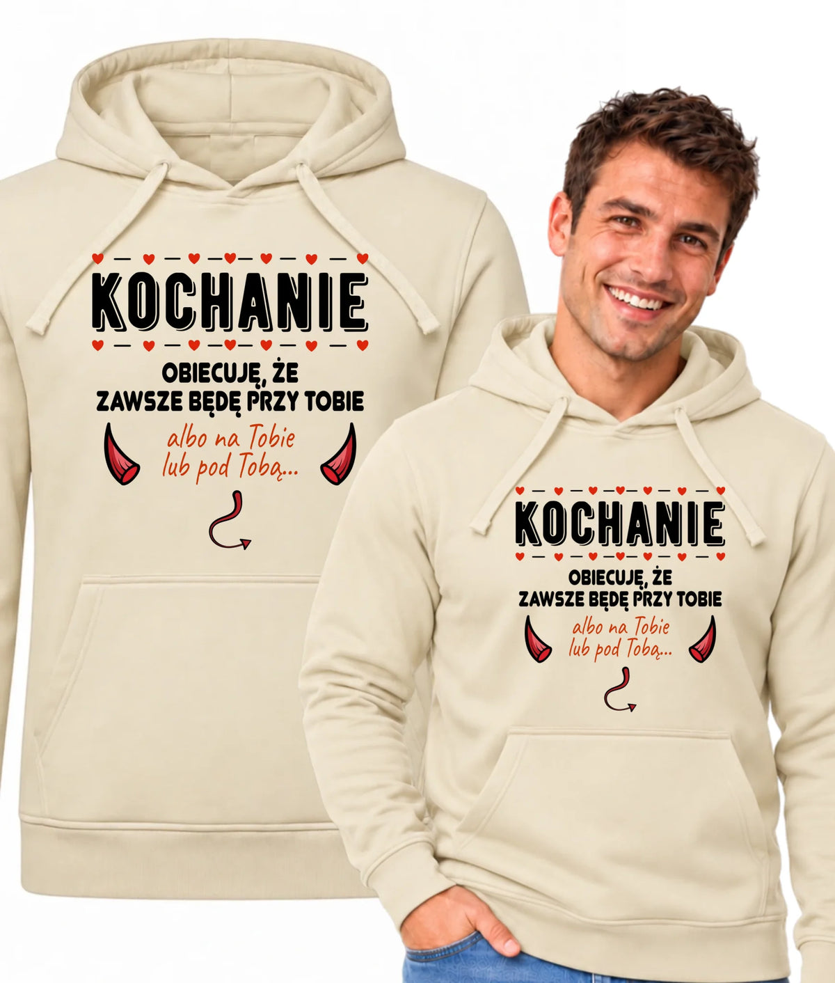 Bluza męska z kapturem - Obiecuję, że zawsze będę przy Tobie W50