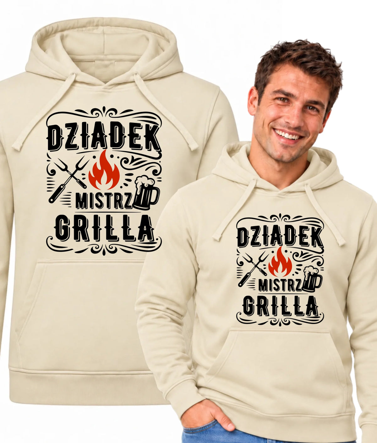 Bluza z kapturem dla dziadka - Dziadek mistrz grilla D33