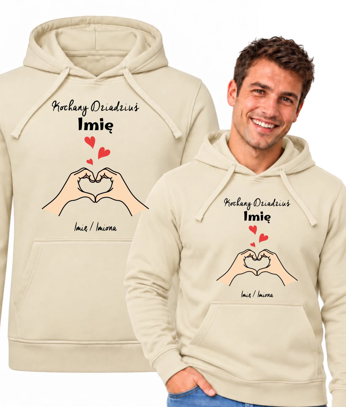 Bluza z kapturem dla dziadka - Kochany Dziadek podpis - personalizowana D13